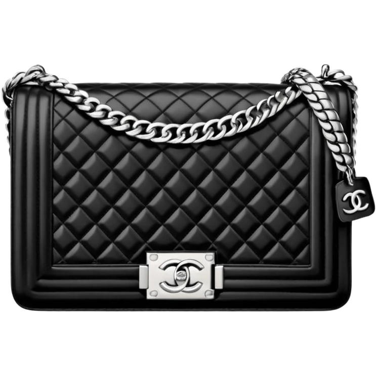 chanel black le boy bag emoji