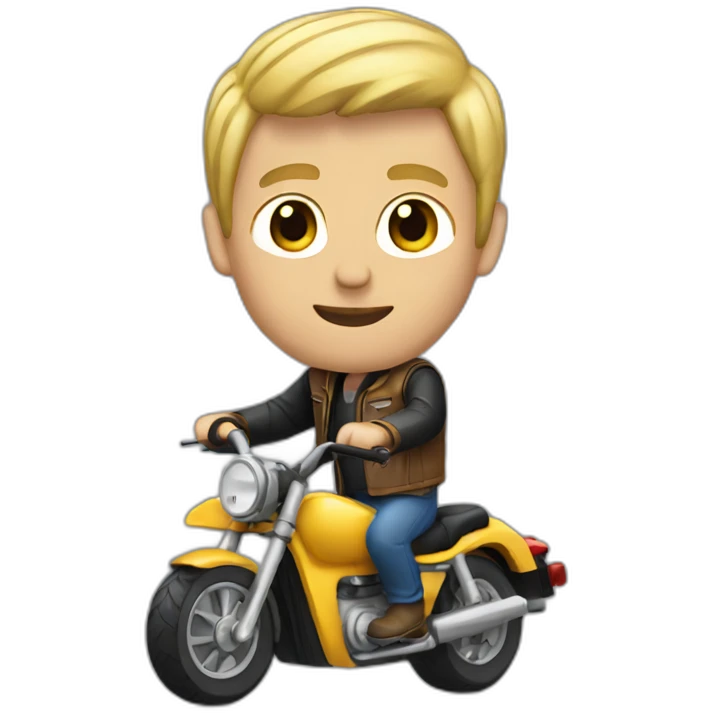 blonde man on motorbike emoji