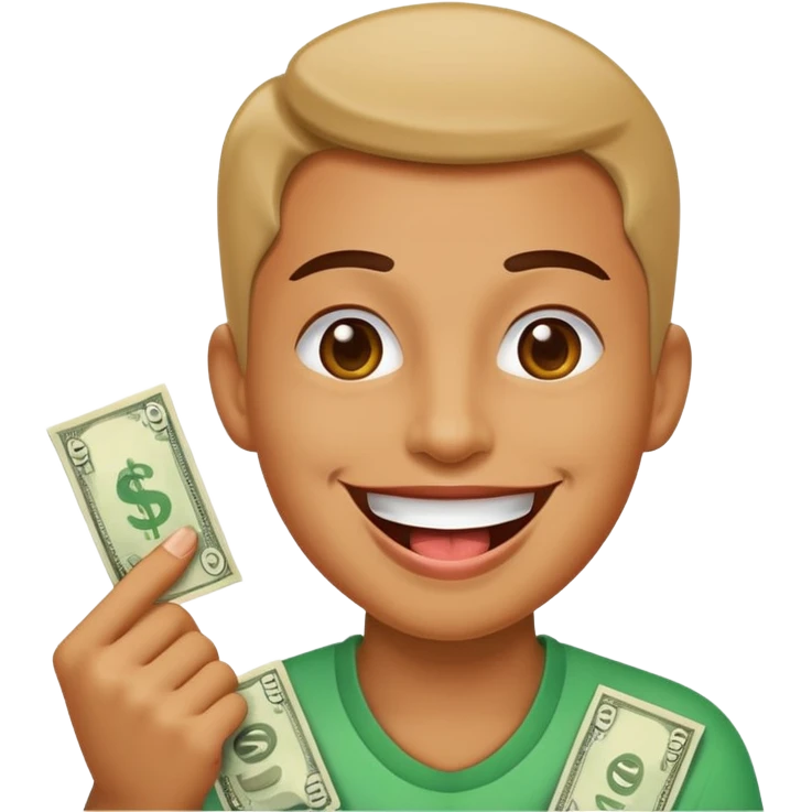 create happy smile with money tongue emoji