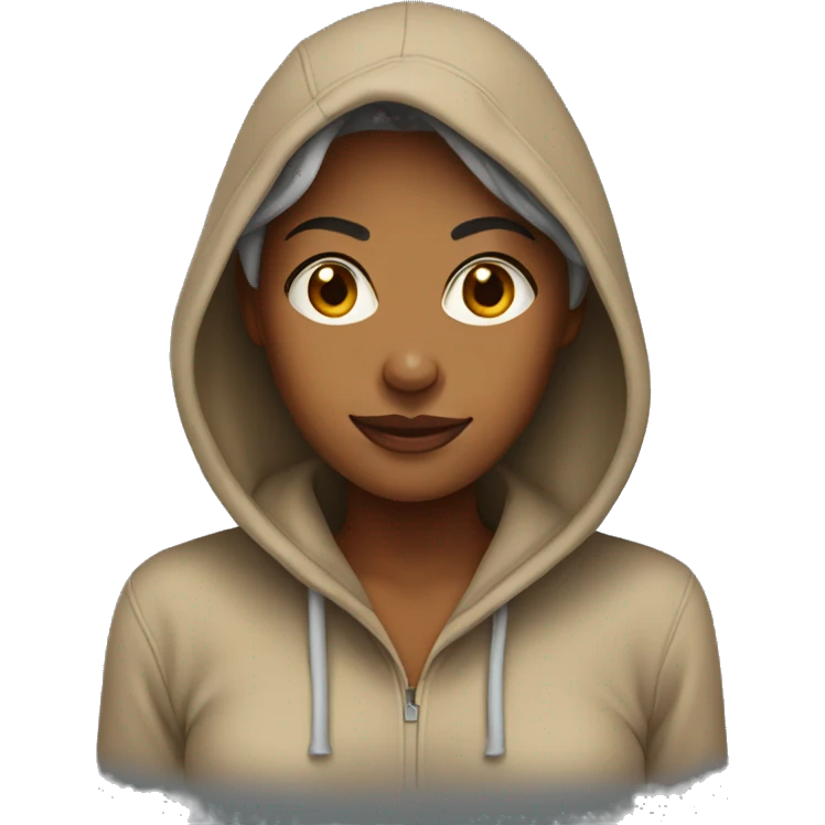 tan woman wearing a hoodie  emoji