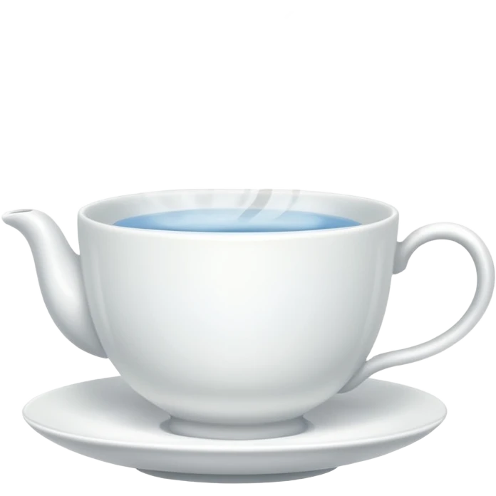 teacup with rising steam lines emoji