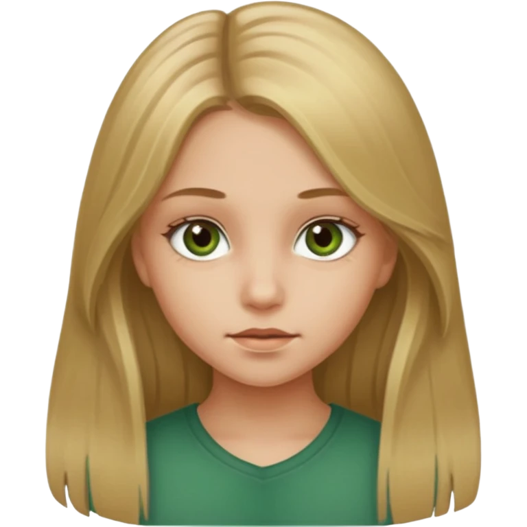 A young girl with long dirty blonde hair and hazel green eyes emoji