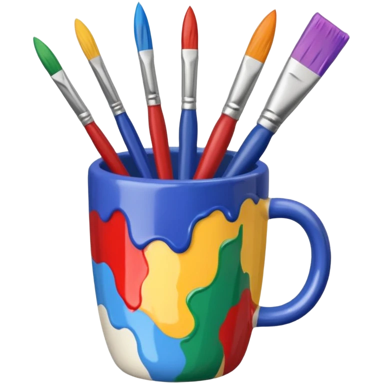 Cup with mixed paintbrushes emoji