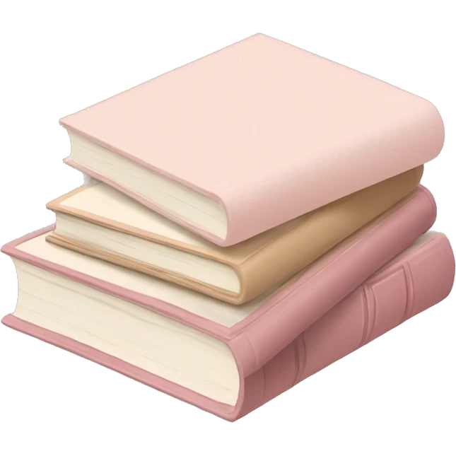 aesthetic book stack beige and light pink emoji