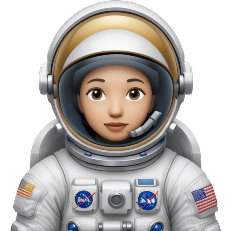 Cinematic Realistic Astronaut with concealed face– A highly detailed depiction of an astronaut in a state-of-the-art space suit, floating weightlessly in the vast expanse of space. The reflective visor hides the face so we do not see the astronauts face, while intricate suit details and soft lighting create an immersive sense of realism. emoji