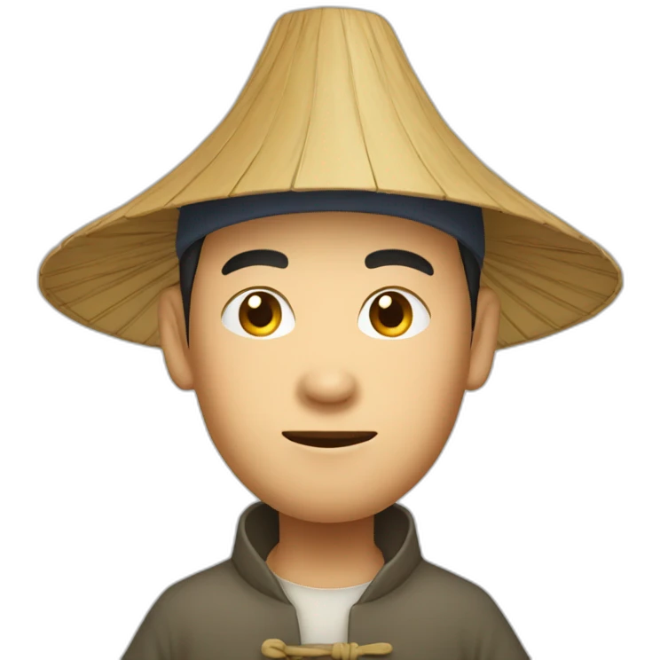 chinese man in conical hat emoji