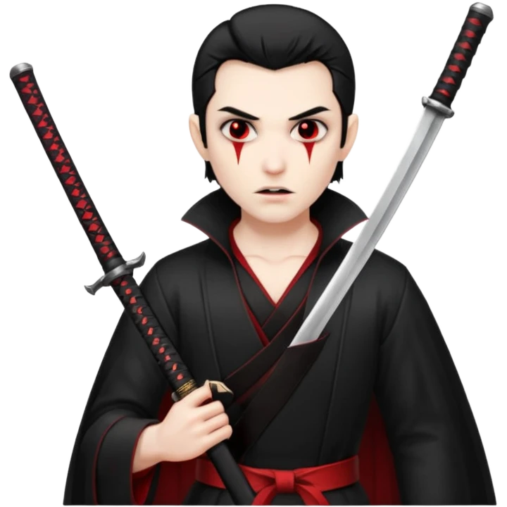 Vampire with katana emoji