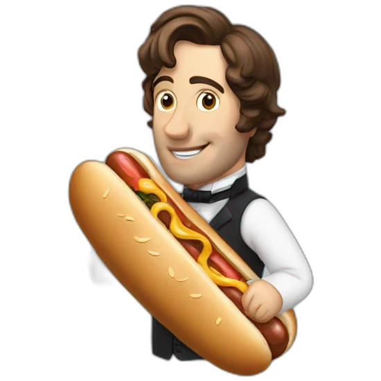 mr darcy eating a hotdog emoji