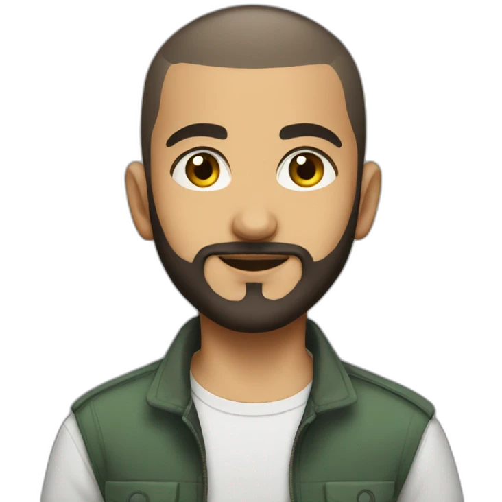 Iranian boy with a buzzcut and a beard  emoji