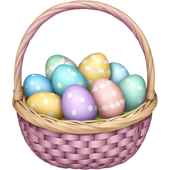 Easter basket with colorful eggs emoji