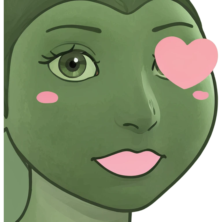 smiley face with heart shaped blush emoji
