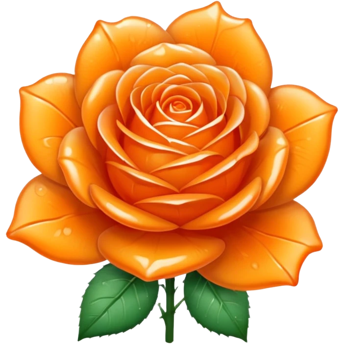Ice rose orange emoji