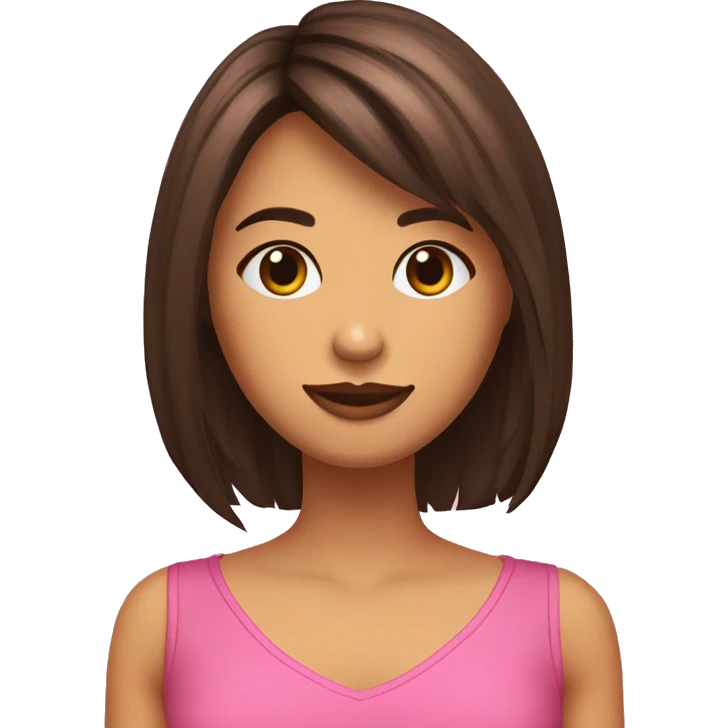 chica morena con flequillo le rechaza rosa a chico con pelo corto y castaño emoji