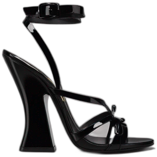 Ysl TRIBUTE heel SANDAL black PATENT LEATHER emoji