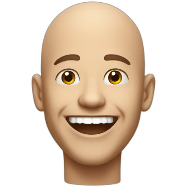 semi bald man laughing emoji