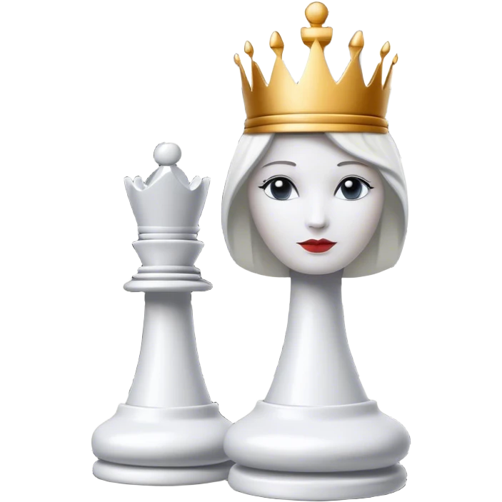 white queen chess piece on chess square emoji