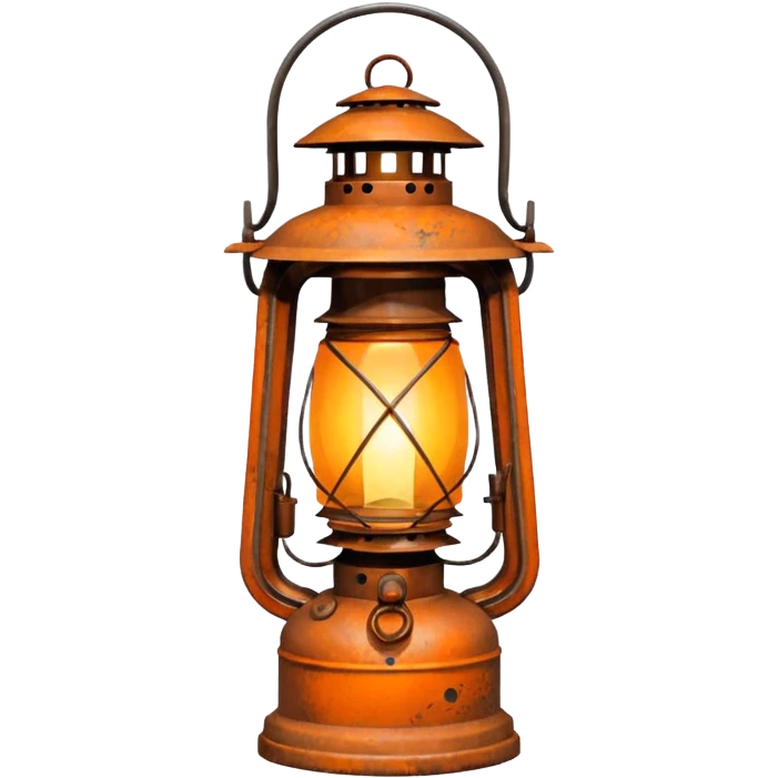 Iron Lamp + orange beam, Street Lantern. emoji