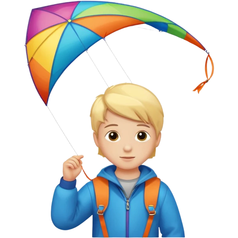 little kid with kite emoji
