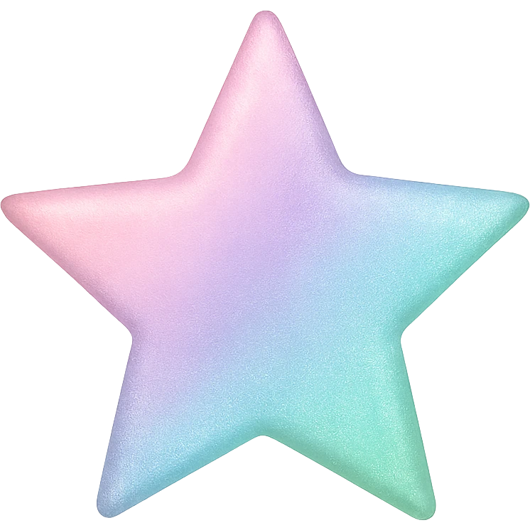 tiny star with a glamorous and stylish pastel ombre, no background emoji