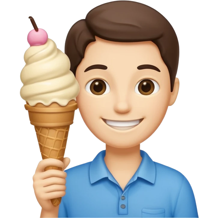 Stick figure with ice cream emoji