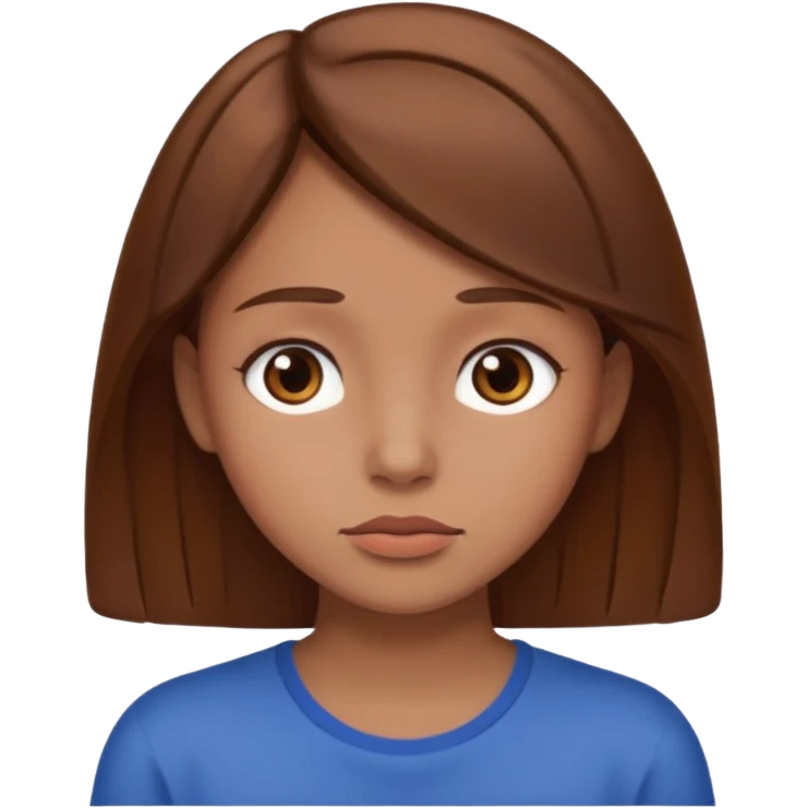 Girl with Brown Hairs thinking of someone  emoji