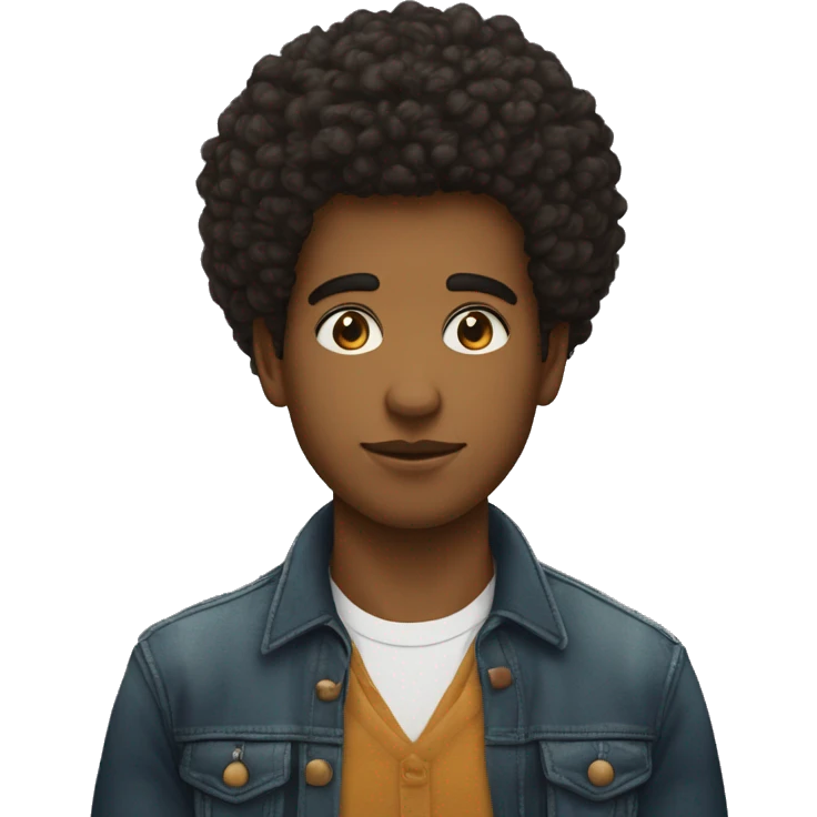 Jeune homme avec une afro et des boucles d'oreilles avec le regard séducteur  emoji