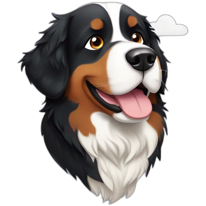 bernese mountain dog watching planes emoji