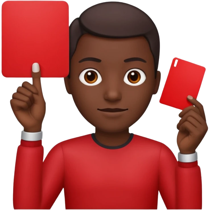Eloji 🙂un carton rouge dans la main  emoji