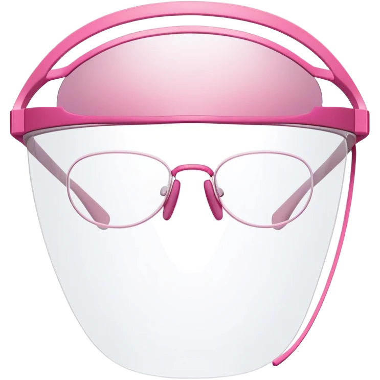 extremely minimalist pink visor glasses, single thin curved line design, barely there emoji