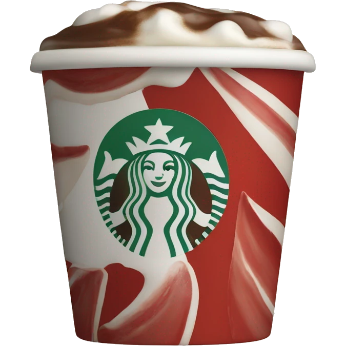 Starbucks peppermint mocha in red starbucks cup emoji