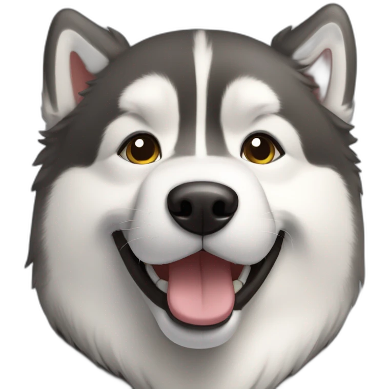 happy alaskan malamute emoji