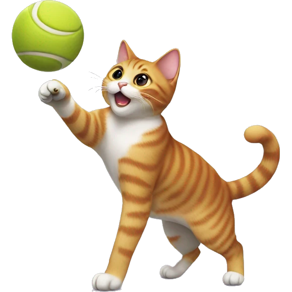 cat playing fetch emoji