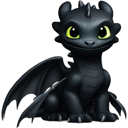 Toothless the Night Fury dragon emoji