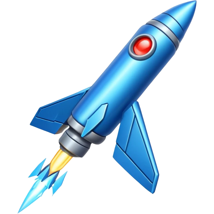 high tech missile with glowing blue accents emoji