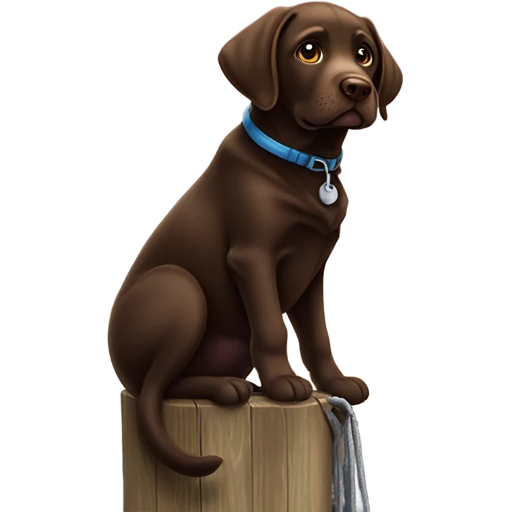 Chocolate Labrador on a power pole  emoji