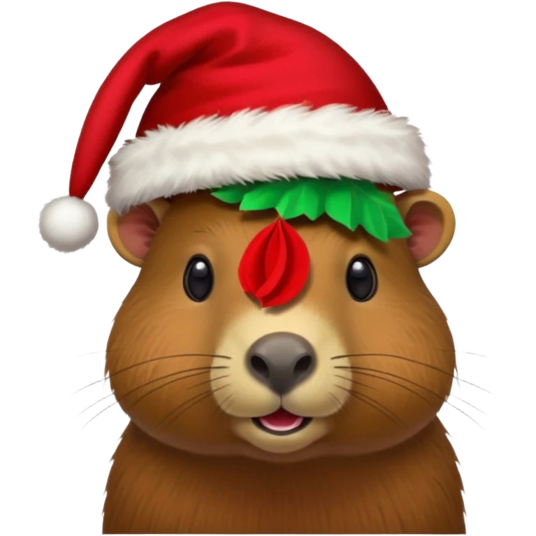 Capybara con gorrito de navidad emoji