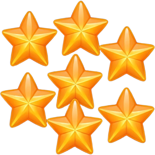 5 solid orange stars emoji