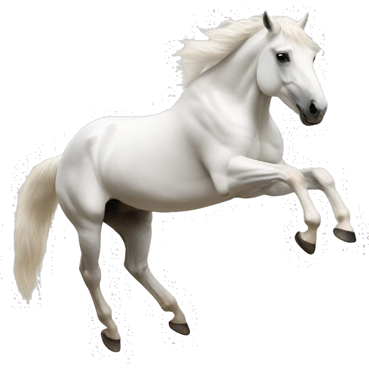 Jumping white horse emoji