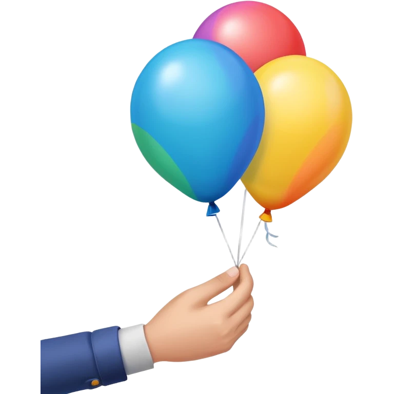 balloon flying upward from a hand emoji
