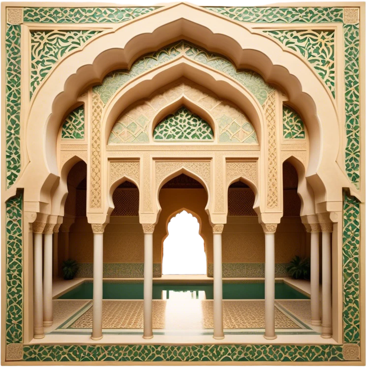 Alhambra – Cinematic Realistic Alhambra, depicted as a majestic Moorish palace with intricately carved arches, lush courtyards, and detailed tile work, bathed in soft golden light and dynamic shadows that highlight its opulent historical beauty. emoji