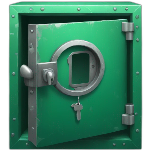 open safe in the middle of the emerald emoji