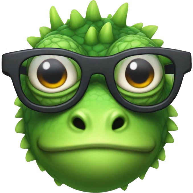 full body Pepe as a dragon with glasses emoji