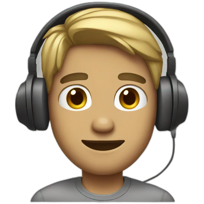 Guy with headphones  emoji