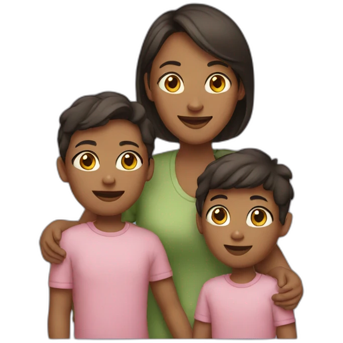 a mother with his three children emoji
