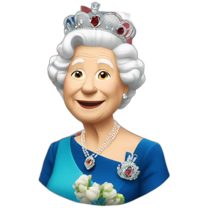 Queen Elizabeth waving emoji
