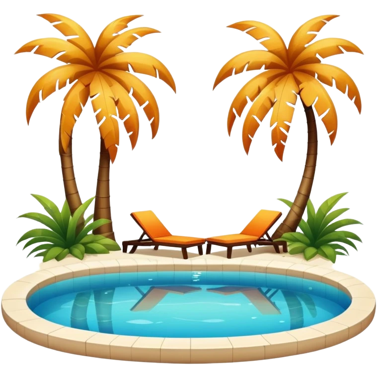 An lush warm-colored romantic pool with lush warm colors emoji