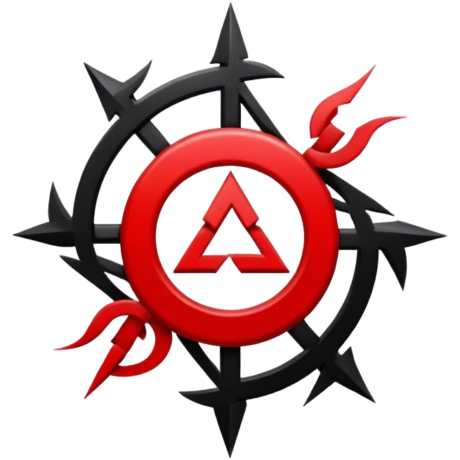 red and black chaos dark symbol emoji