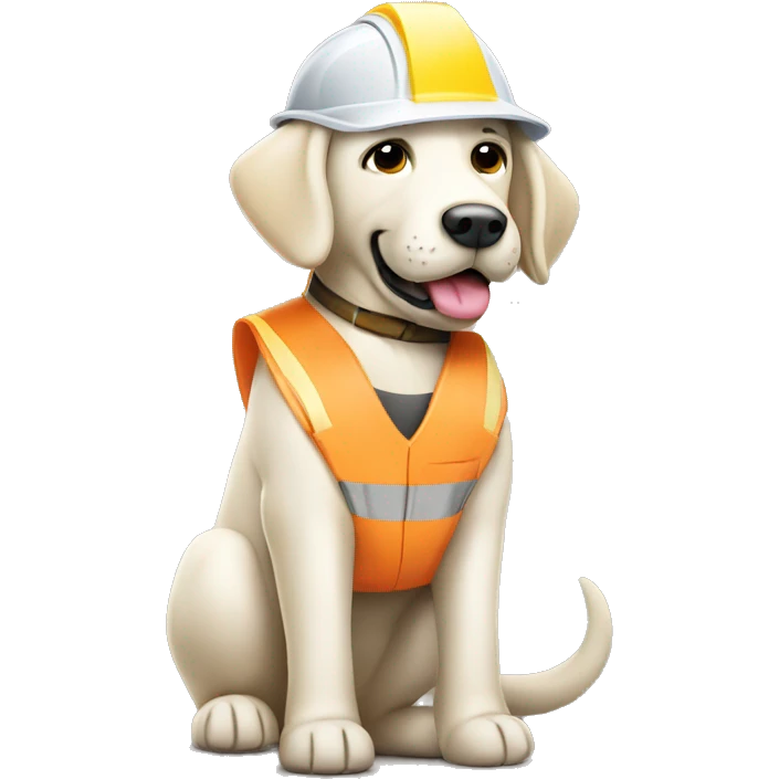white labrador as construction worker emoji