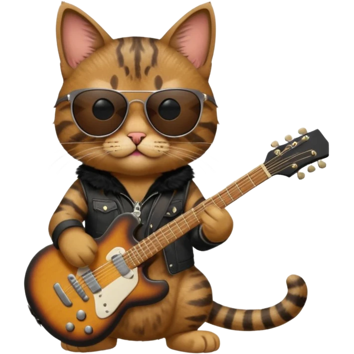 rockstar cat who plays guitar emoji