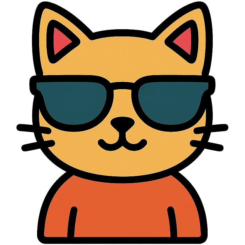 cat wearing sunglasses colored icon emoji